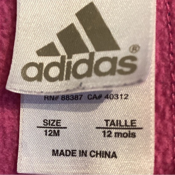 ADIDAS Baby Girl Pink Hoodie w/ Gold & Blue Accents!!! 12 months! - Picture 5 of 9